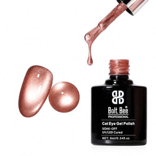 Image of Bolt Bee Silk Cat Eye Magnetic UV Gel Nail Polish 9ML- Cat Eye Effect, Long Lasting Chip Resistant Gel Polish, Professional Nail Art Gel, UV LED Lamp Cure, Smooth Shimmer Finish (CAT EYE NO. 04)