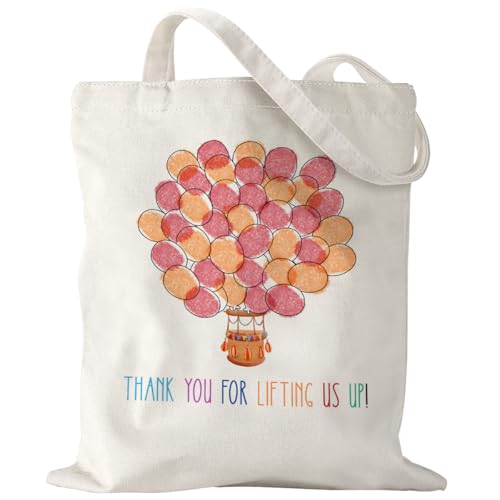 AACQQ Teacher Appreciation Gifts for Women Teacher Handprint Diy Kit Tote Bags Christmas Birthday Thank You Gifts Canvas Tote Bags for Teacher