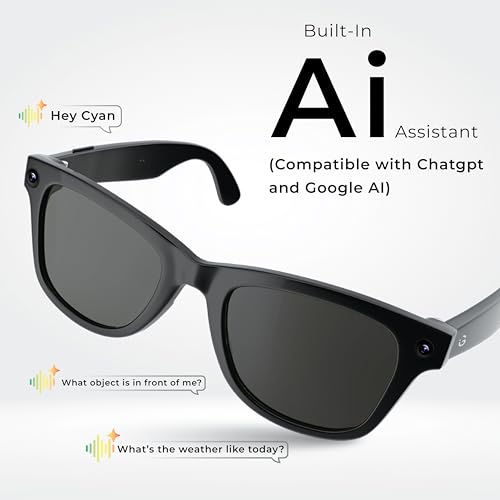 Image of iGear EYEGO AI Smart Glasses with Voice Assistant, Open-Ear Audio, HD Camera for Photos & Video, Hands-Free Calls & Music, Touch Controls, Lightweight Design, Android & iOS Compatible (Aura)