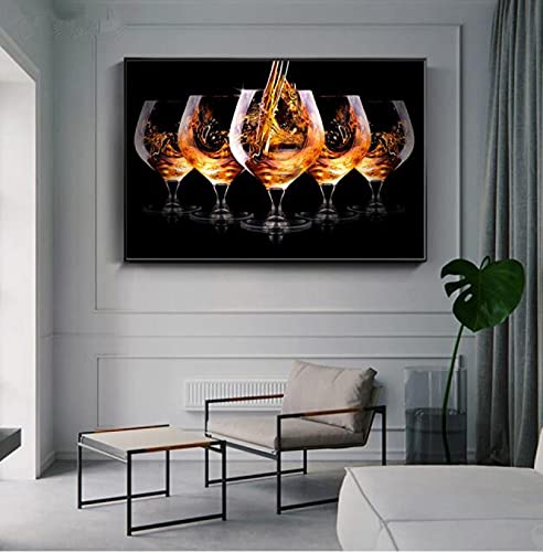 Póster de copa de vino en lienzo arte de pared moderno cuadros decorativos para cocina 5