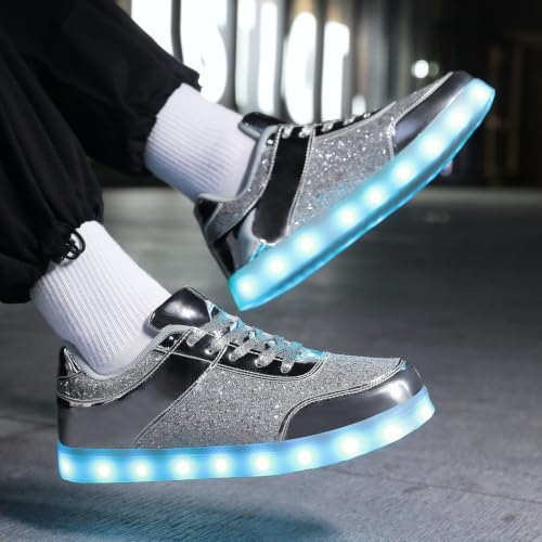 Image of SANYES LED Light Up Shoes for Women Men, Low-Top USB Rechargeable Glowing Sneakers, Luminous Dancing Shoes for Party Sports