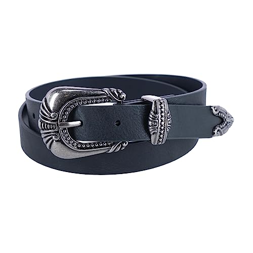 CTM Women's 3 Piece Skinny Western Belt