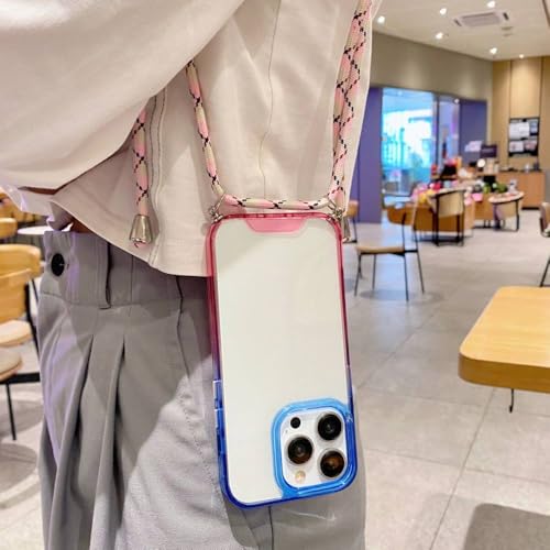 Étui de luxe rigide transparent avec chaîne collier pour iPhone 13 Pro
