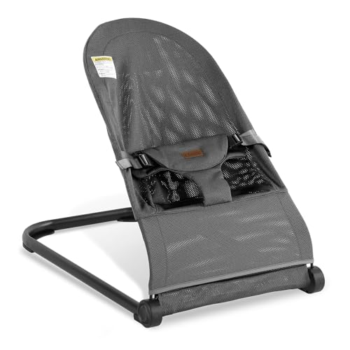 Image of Lfhiwhd Baby Bouncer,Baby Bouncer Seat,Portable Infant Bouncer with 3-Point Safety Harness,Ergonomic Bouncy seat, Newborn Bouncer for Babies 0-6 Months up to 20lbs (Mesh Grey)