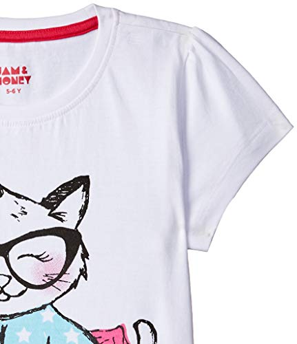 Image of Amazon Brand - Jam & Honey Girls 100% Cotton Printed Half Sleeves Regular Fit T-Shirt (Pack of 2)