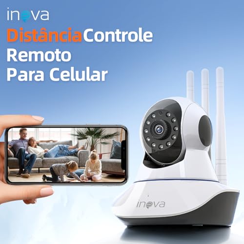 Mini Câmera de Segurança 2K com Controle por APP, Zoom 4x, Visão Noturna, Rotação 355°/90°, Ideal pa