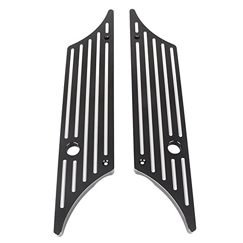 Cubiertas de pestillos para alforjas de motocicleta de aluminio compatibles con modelos Touring Road King Road Glide Street Glide 1993-2013 negras miniatura 1