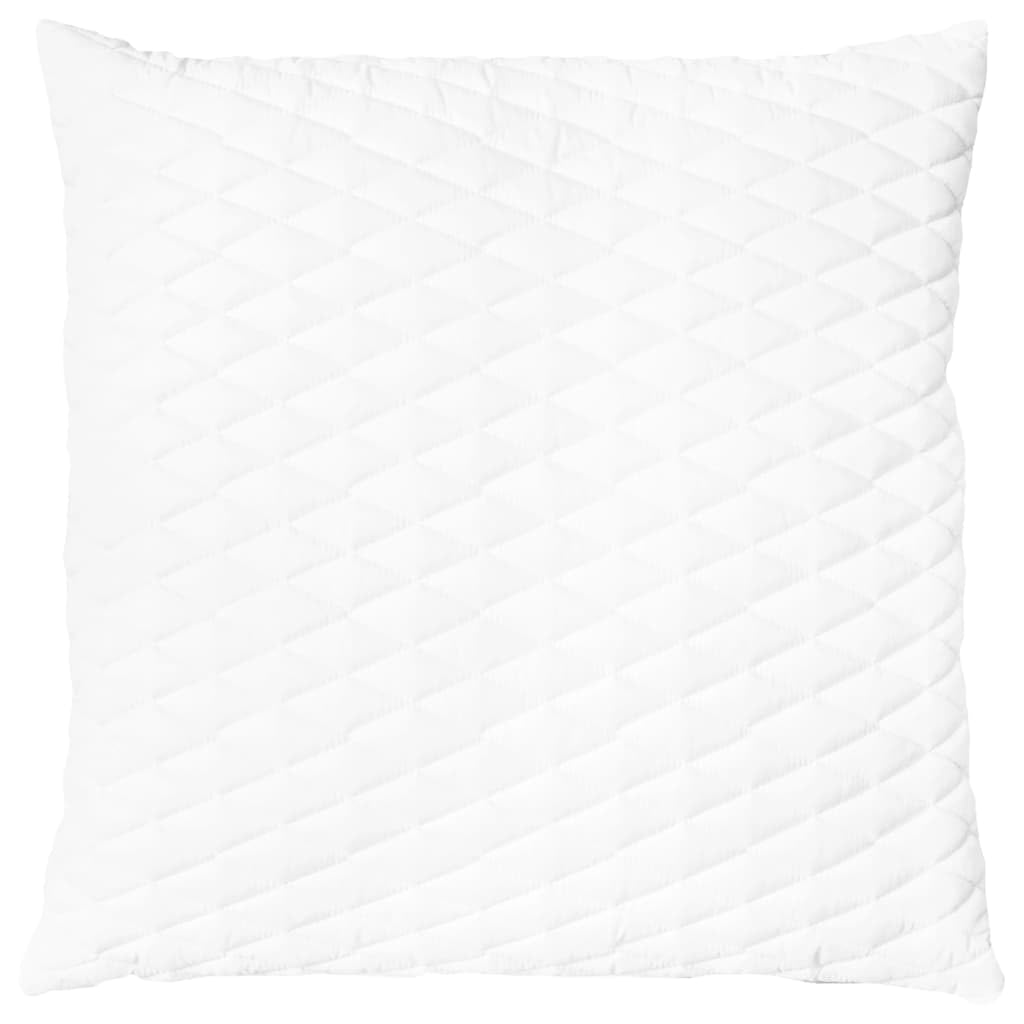 Generico Almohadas de espuma viscoelástica de 80 x 80 x 14 cm, 2 almohadas de espuma viscoelástica con revestimiento transpirable de poliéster, soporte ortopédico para cuello y cabeza, blanco