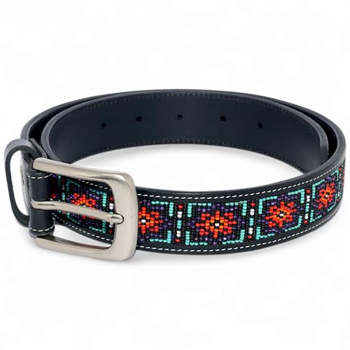 Leather Beaded Belt 1.5 Inch Wide, Western Gift for Birthdays & Special Occasion3