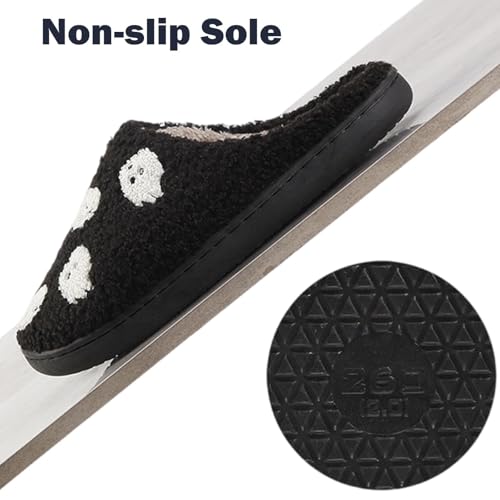Halloween Slippers for Women and Men Holiday Indoor Bedroom Warm Slippers Winter Soft Home Non-Slip Soft Plush Slip-on House Shoes3