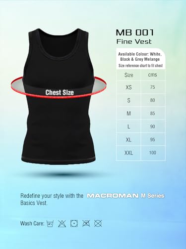 Image of Macroman M-Series Modern Ribbed Vest for Men, 100% Cotton, Pack of: 1