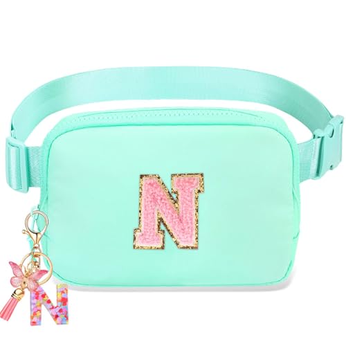 Image of Belt Bag for Girls Gifts - Birthday Gifts for Teenager, Personalized Gifts for Mom Freind Sister Teacher, Graduation GiftsInitial Crossbody Bag Belt Bag for Women Mint Green N