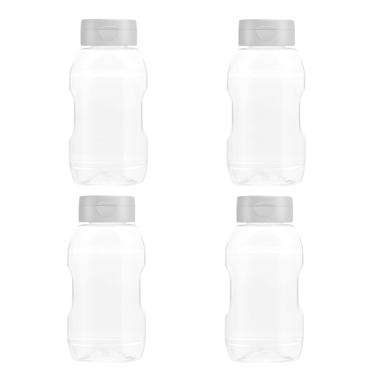HEALLILY 4Pcs Condiment Squeeze Bottles with Cap Soft Sauce Dispensers for Ketchup Dressing and Honey Easy Control for Precise Dosage for Bbq and Cooking