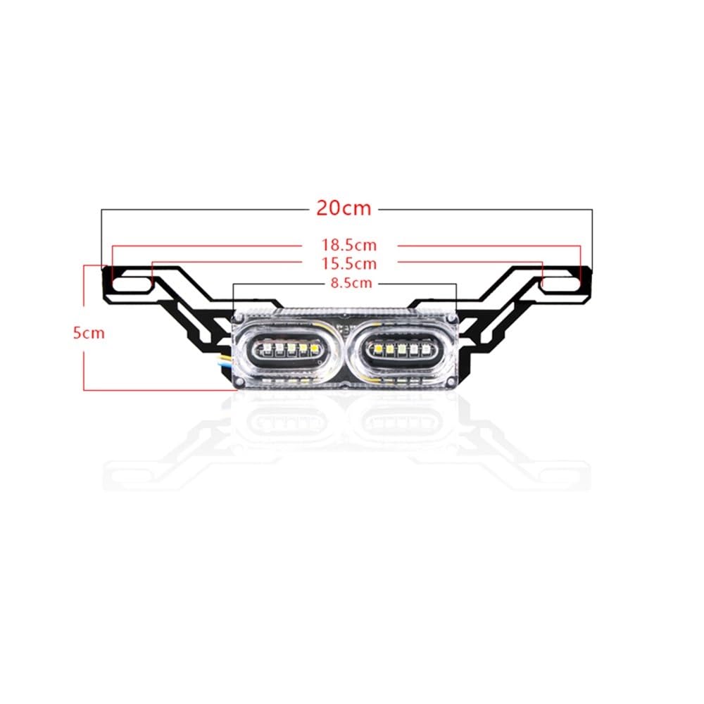 Feu arrière intégré Feu arrière de moto à LED haute luminosité, feu freinage, lampe d'avertissement colorée, accessoires modifiés