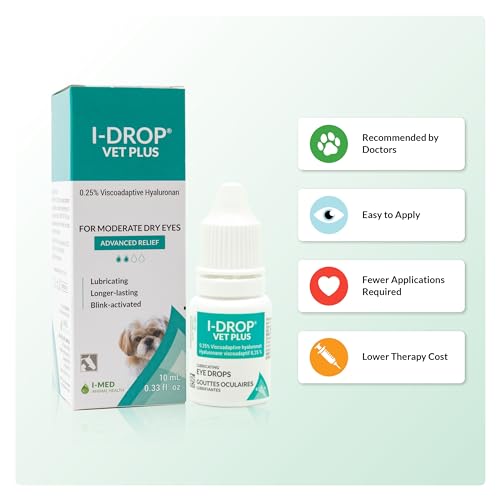 image for I-DROP VET PLUS: Dog Eye Drops for Pets | Lubricate Acute/Seasonal Dry