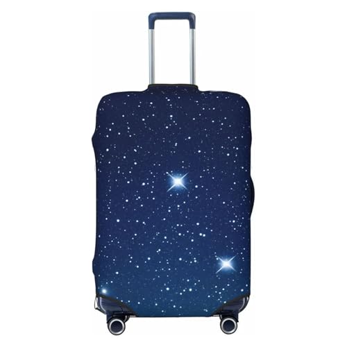 Blue Shining Stars Elastic Travel Luggage Cover, Washable Spandex Suitcase Protector, Anti-Scratch Fits 18-32 Inch