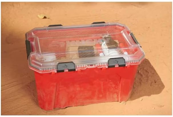 20-Gal. Professional Heavy Duty Waterproof Stackable Plastic Storage Container with Hinged Lid in Red