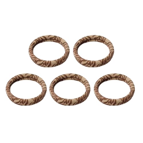 Set of 5pcs Cheetah Pattern Cloth Hair Rope Lightweight Construction High String Head Accessories Compact Carry Item High Elasti
