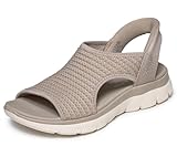 sandalias skechers para damas Slip-Ins Skechers Mujer Summits Sandal Sweetly Evolved Zapatillas, Taupe Knit, 38 EU