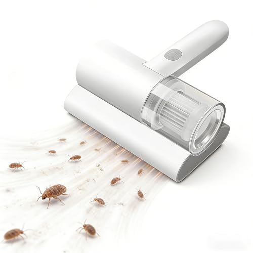 Beghdhu Aspirateur pour Matelas, Aspirateur Anti-acariens pour Matelas avec lumière UV et réservoir Permanent de poussière pour Matelas canapés Coussins...