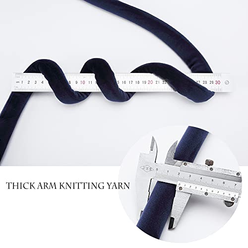 Chunky Yarn For Hand Knitting Blanket Knotted Pillow，Super Soft Vegan Navy Velvet Yarn Jumbo Fluffyh Braided Cotton Bulky Giant Yarn For Christmas Diy Home Decoration #TOP2