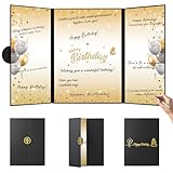 Dapsang Black Gold Birthday Party Decorations, Alternative Signature Guest Book for Men Women, 18'x12' Signing Card Board, Happy Birthday Party Supplies