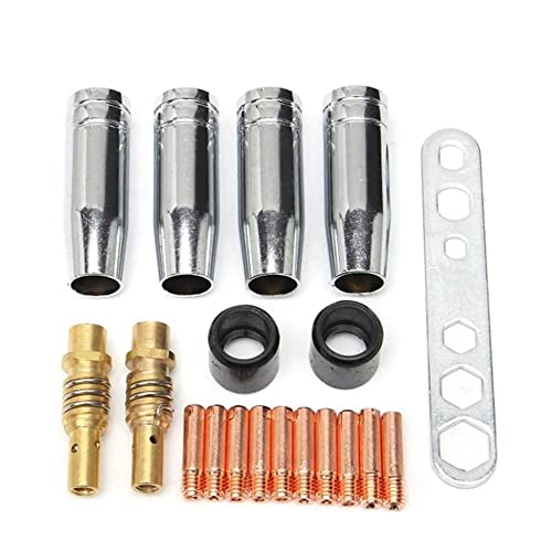 19 pcs MB15 MIG Welding Nozzle Shroud Contact Tips 0.8mm M6 Tip Holder Kit