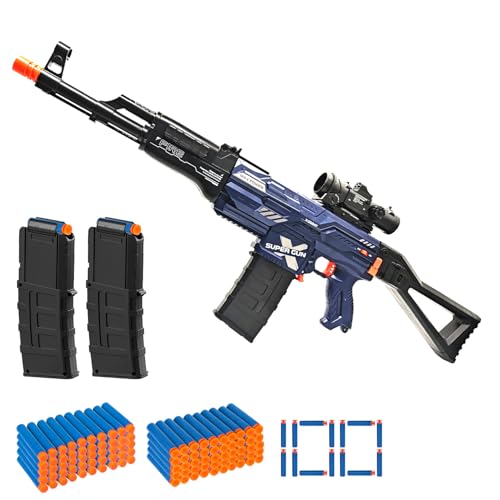 Toy Gun Automatic Sniper Rifle Realistic Toy for Guns Dart, Electric Foam Blaster - 100 Darts 2 Magazine Indoor Outdoor Toys for Adult or Boy Age 8-12 Years Old