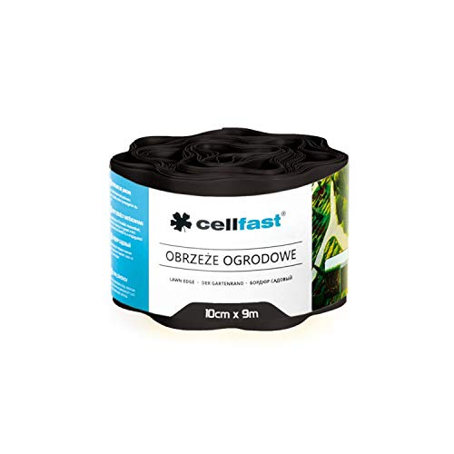 Cellfast Garden Edging Palisade Wavy Palisade Garden Fence Black 10cm x9m Black