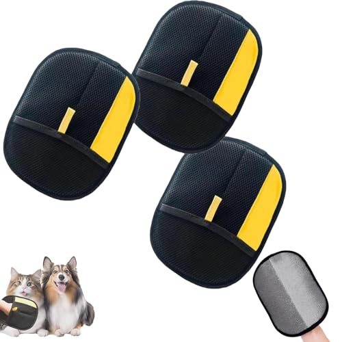 Generisch Pawlush Pro Guante, electrostático para depilación de mascotas, reutilizable para depilación de mascotas, guante de depilación de mascotas para muebles y ropa (3 unidades, talla única)