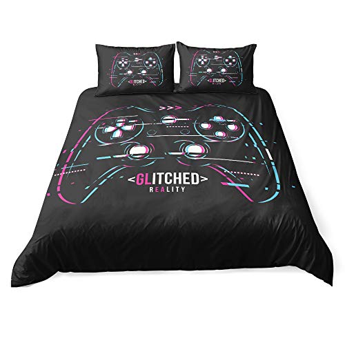 Suncloris 3D Modern Gamer Console Action Buttons Bedding Set Luxury Chic Video Game Controller Print Play Games Duvet Cover With Pillowcase For Kids And Adults Bedspread Cover (02, Queen) #TOP19