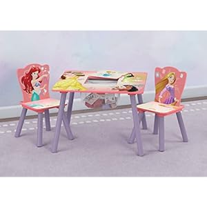 Delta children kids table and chair set with storage 2 chairs included ideal for arts crafts snack time homeschooling homework more disney princess  urban country home decor