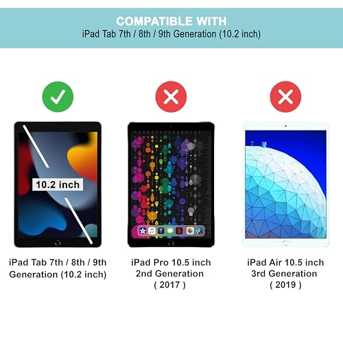 Image of CEDO Tri-Fold for iPad 7 (7th Gen) / iPad 8 (8th Gen) / iPad 9 (9th Gen) 10.2 in Smart Case Flip Cover with Multi Viewing Angles Stand | Leather Finish | Heat Dissipation | TPU Backcover (Black)