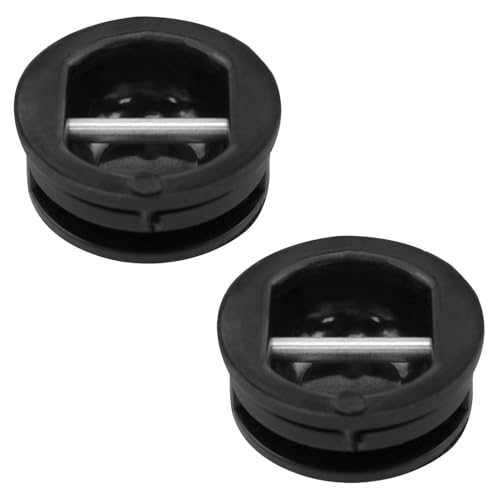 Dsjnf Round Cup Surfboard Rope 30x12mm/1.18x0.47 Inch Professional Surfboard Accessories Leash Plug Water Sports Replacement Parts 2PCS (Black)