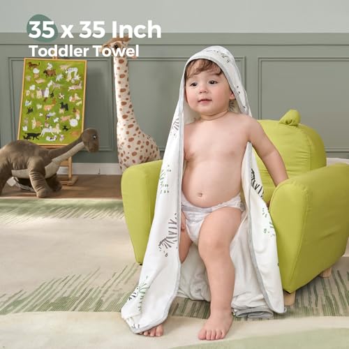Image of Momcozy Best Wishes Baby Towel with Hooded-Original Design Baby Towel Set -Soft & Absorbent- Shower Gifts or Bath Essential for Infant, Newborn, Toddler