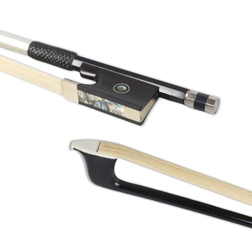 Yinfente Violin Bow 4/4 Carbon Fiber Ebony Frog With Pearl Inlay,Mongolian Horse Hair,Stick&Well...