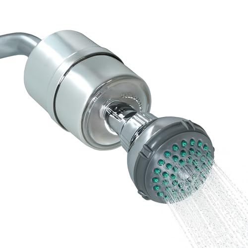 Crystal Quest Shower Filter with Head, Shower Head Filter for Hard Water, Shower Water Filter Removes Chlorine, Chloramines & VOCs, Filter Shower Head, Improves Skin & Hair, Long-Lasting - Chrome