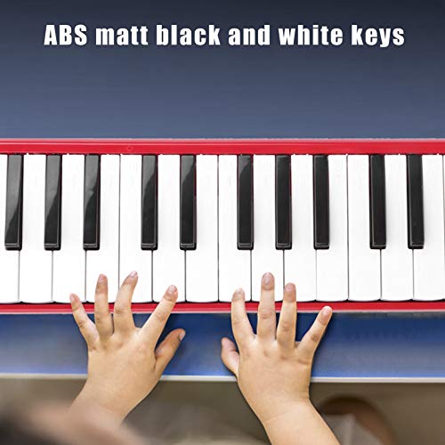 32 Tasten Melodica Air Piano Keyboard Musikinstrument mit Tragetasche und Kurzem Mundstück (Rot)
