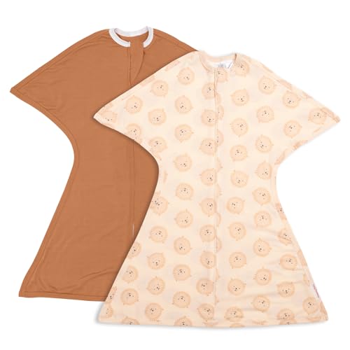 Image of SleepingBaby Zipadee-Zip Transition Swaddle - Cozy Baby Swaddle Blanket with Zipper Convenience - Roomy Wearable Blanket for Easy Diaper Changes - Lions, Small (4-8 Month) - 2 Pack