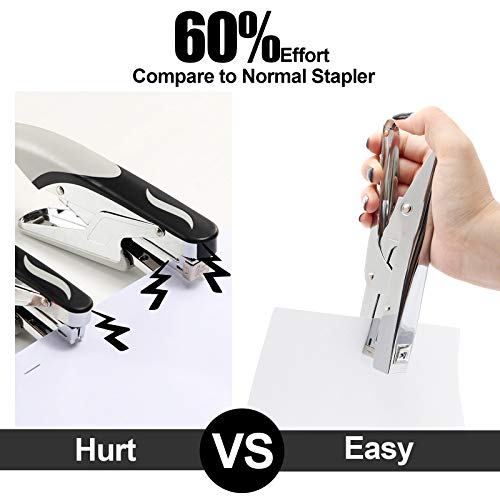 2 PCS Heavy Duty Stapler with 4000 Staples, Plier Stapler 25 Sheets Capacity Metal Desktop Staplers, Hand Held Save Effort Stapler Pliers