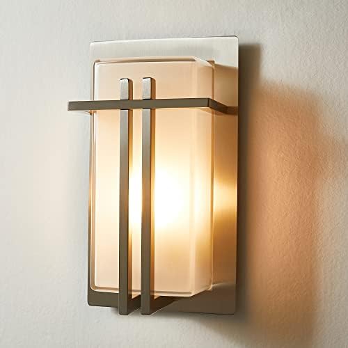 LJ Outdoor Stainless Steel Waterproof Bulkhead Lights (Silver + Frosted Glass Shade)