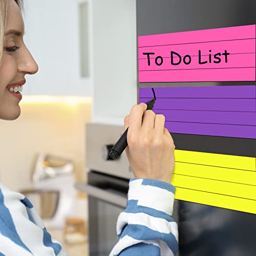 10 Pack Magnetic Sentence Strips, Sentence Strips With Magnets, 12 X 3 In, Magnetic Dry Erase Sentence Strips, Lined Magnetic Strips, Reusable Classroom Learning Tool For Learning (Bright Color) #TOP6