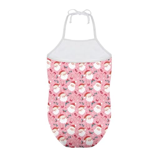 Girls One Pieces Christmas Swimsuit Cute Swimwear Bathing Suits Beach Sport Halter Swimwear Vacation Pool Party Size2