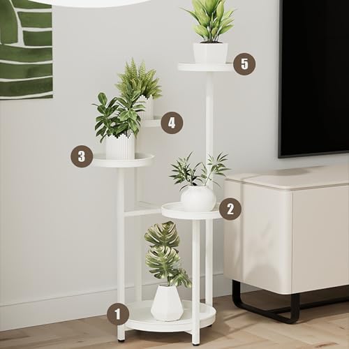 Étagère à fleurs en métal noir inoxydable support d'angle stable - 4