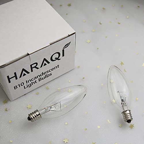 Haraqi 6 Pack E12 Base 25W 120V B10 Ctc Incandescent Clear Dimmable Light Bulbs,Transparent Candle Light Bulbs For Chandeliers, Ceiling Fan Lights, Pendants, Fireplace #TOP2