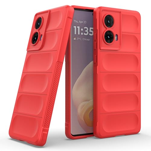 Image of amazon basics Back Case Cover for Motorola Moto G85 5G | Compatible for Motorola Moto G85 5G Back Case Cover | Liquid Silicon Magic with Camera Protection | Red