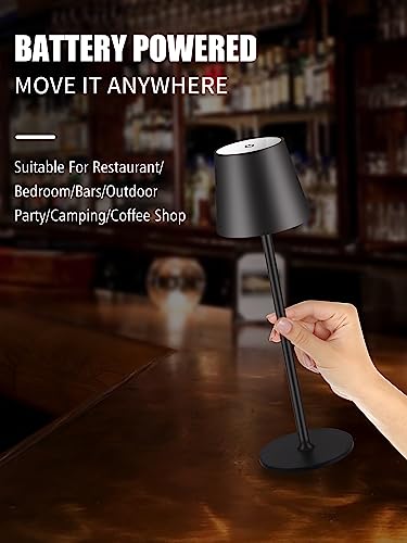 Bgfhome Cordless Table Lamp Led Desk Lamp,5000Mah Rechargeable Touch Night Light Lamp,Wireless Minimalist Design For Restaurant/Bedroom/Bars/Outdoor Party/Camping/Coffee Shop(Black) #TOP1