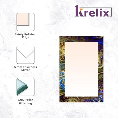 Image of KERLIX 12x18 Inch Rectangular Wall Mirror - CNC Polished Finish, Modern Decorative Mirror for Bathroom, Bedroom, Living Room & Entryway