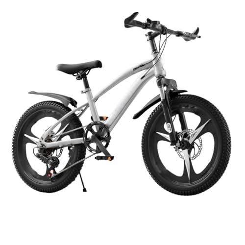 Tcrciuk 6歳から12歳の男の子向けの18インチの、20インチの、15歳の男の子、ティーンエイジャー、中学生、女の子向けの大型、超軽量で高速なマウンテンバイク (18インチ(身長115〜135cmに適合),スターリーシルバー((変速一体型ホイール))