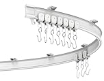 Curtain Rail Ceiling Curtain Track Bendable Flexible Curtain Rails and Fittings for Room Divider,Bay Window,Oval Shower,Bathroom Window,RV Rail, Shower Corner, Hospital Privacy System (3M/10FT)